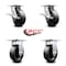Service Caster 6 Inch Glass Filled Nylon Caster Set with Roller Bearing 2 Brakes and 2 Rigid SCC-35S620-GFNR-SLB-2-R-2 - alternate 4